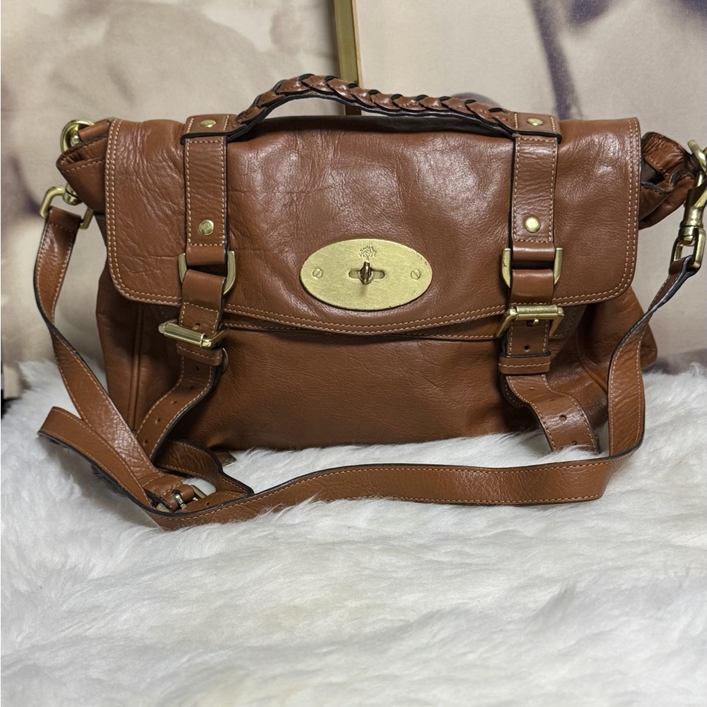 Mulberry tan leather work bag size medium VGUC